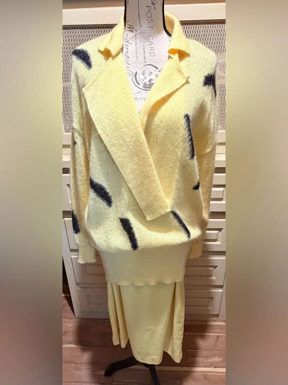 NWT VTG Escada 2Pc Mohair Sweater Wool Skirt Set